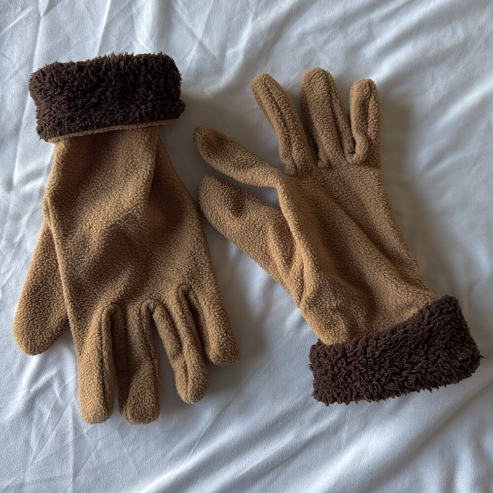 Seven apparel women's tan and brown winter gloves mittens